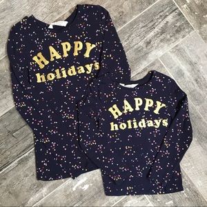 H&M girl’s size 2-4 and 8-10 Happy Holidays tees